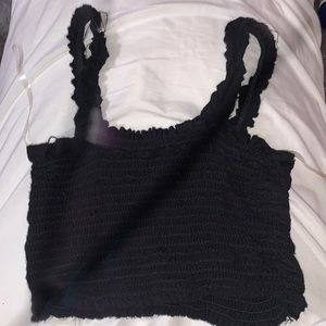 cropped black tank top rigid- xs
